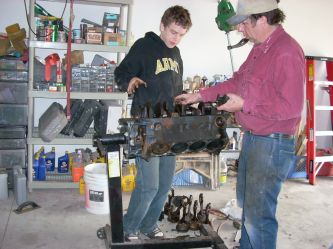 Paul and Sean examining a 351. Also visit our Facebook page 