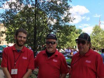 Sean, Jimmy, and Paul here are judges at the Lansing REO museum show. 