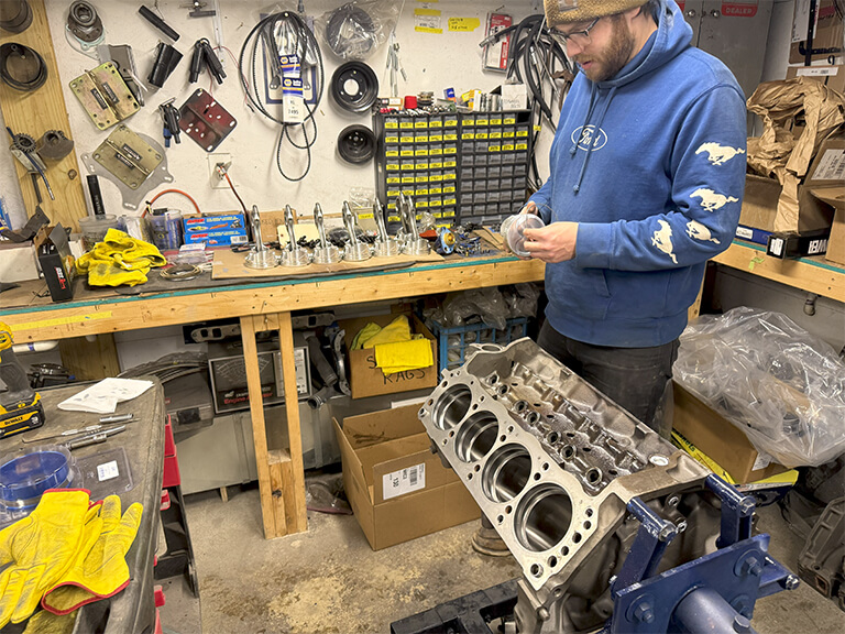 Classic Ford Mustang Engine Work